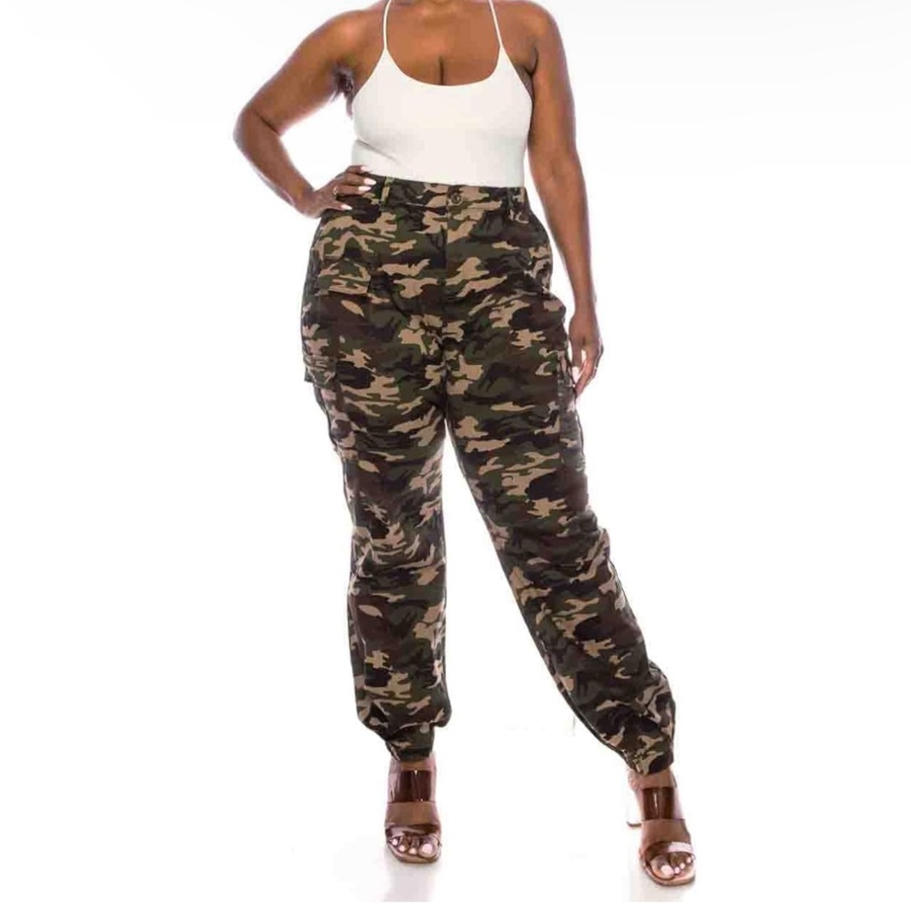 Double Denim | High Waist Jogger Pants